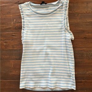 JCrew Blue and White Striped Sleeveless Top Sz S